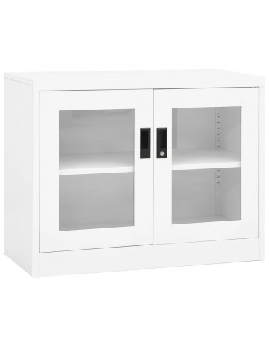 Armadio per Ufficio Bianco 90x40x70 cm in Acciaio
