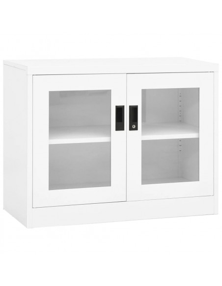 Armadio per Ufficio Bianco 90x40x70 cm in Acciaio