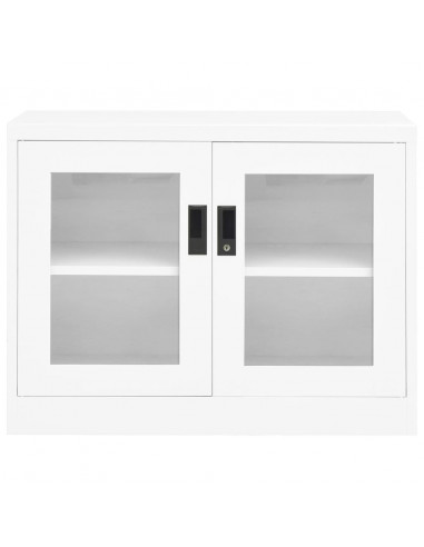 Armadio per Ufficio Bianco 90x40x70 cm in Acciaio