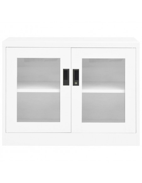 Armadio per Ufficio Bianco 90x40x70 cm in Acciaio
