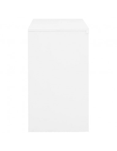 Armadio per Ufficio Bianco 90x40x70 cm in Acciaio