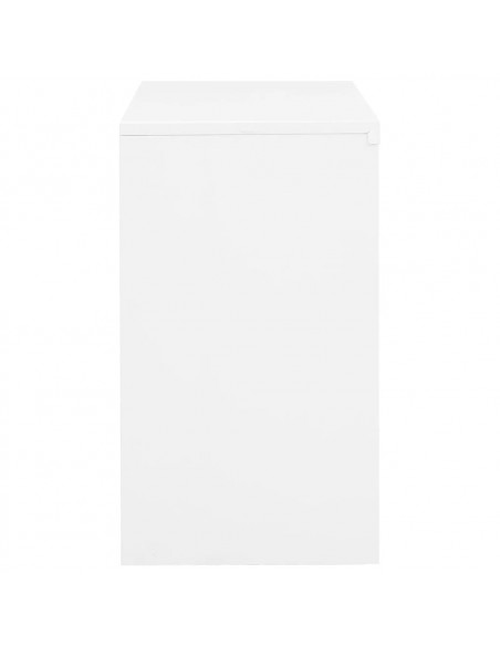 Armadio per Ufficio Bianco 90x40x70 cm in Acciaio