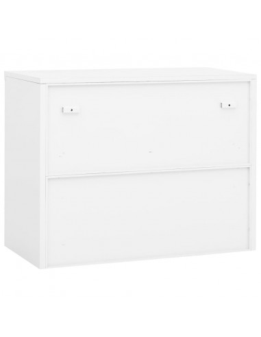 Armadio per Ufficio Bianco 90x40x70 cm in Acciaio
