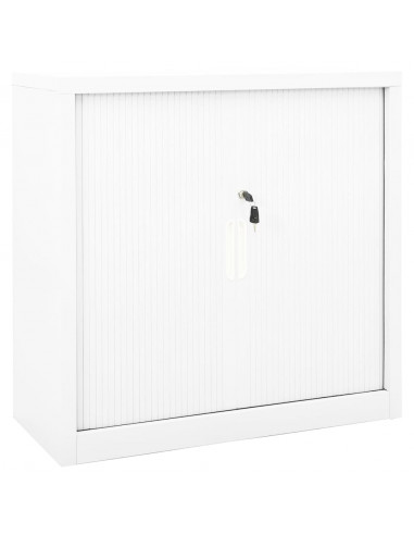 Armadio con Ante Scorrevoli Bianco 90x40x90 cm in Acciaio