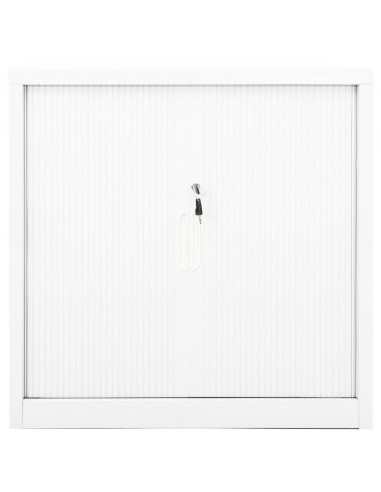 Armadio con Ante Scorrevoli Bianco 90x40x90 cm in Acciaio