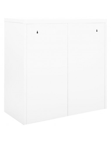 Armadio con Ante Scorrevoli Bianco 90x40x90 cm in Acciaio