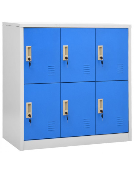 Armadietto con Chiave Grigio Chiaro e Blu 90x45x92,5 cm Acciaio