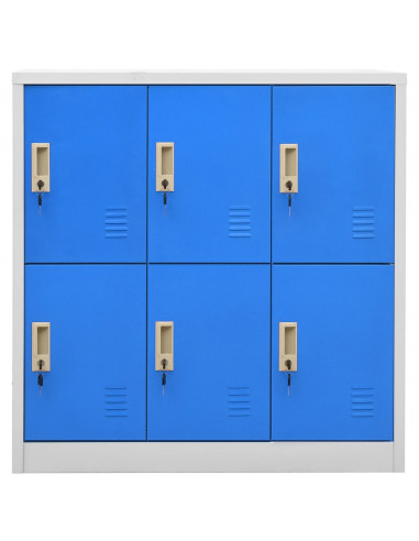 Armadietto con Chiave Grigio Chiaro e Blu 90x45x92,5 cm Acciaio