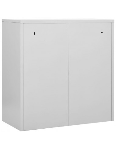 Armadietto a Chiave Grigio Chiaro e Rosso 90x45x92,5 cm Acciaio