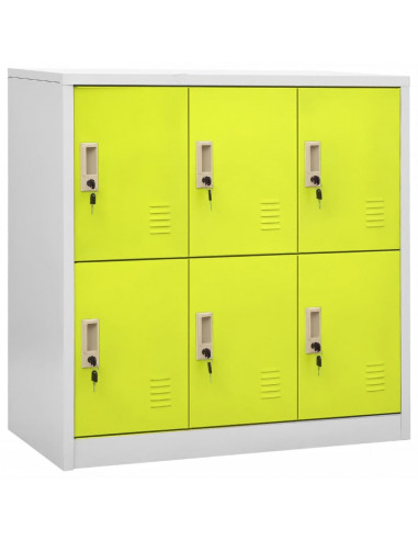 Armadietto a Chiave Grigio Chiaro e Verde 90x45x92,5 cm Acciaio