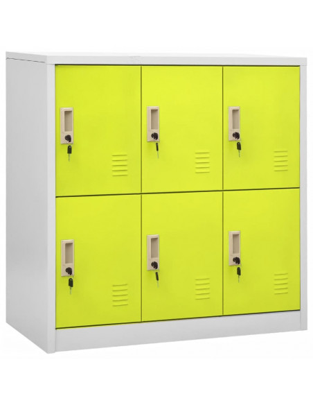 Armadietto a Chiave Grigio Chiaro e Verde 90x45x92,5 cm Acciaio