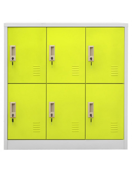 Armadietto a Chiave Grigio Chiaro e Verde 90x45x92,5 cm Acciaio
