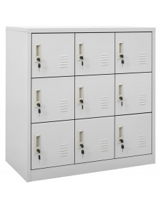 Armadietto con Chiave Grigio Chiaro 90x45x92,5 cm in Acciaio 2