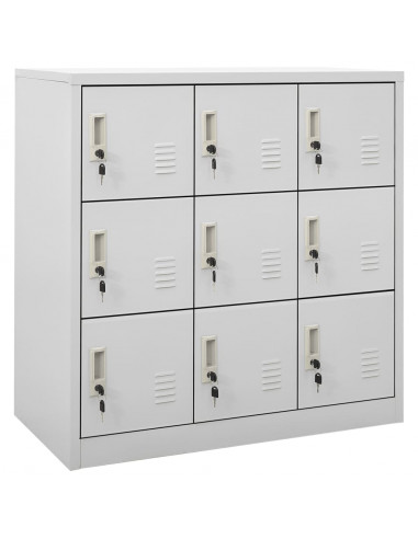 Armadietto con Chiave Grigio Chiaro 90x45x92,5 cm in Acciaio