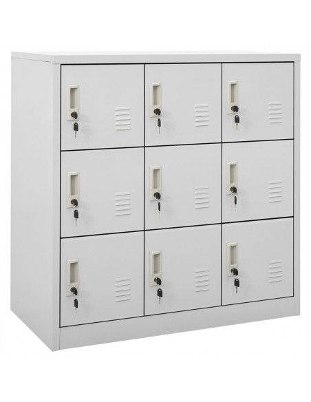 Armadietto con Chiave Grigio Chiaro 90x45x92,5 cm in Acciaio