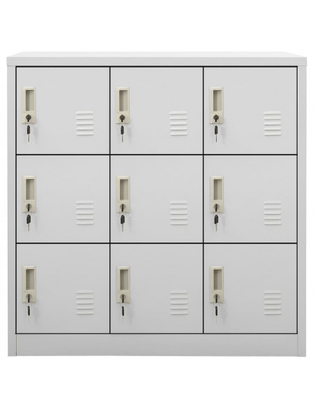 Armadietto con Chiave Grigio Chiaro 90x45x92,5 cm in Acciaio