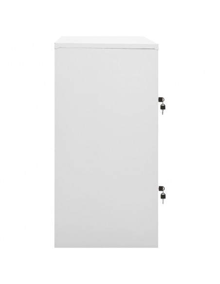 Armadietto a Chiave Grigio Chiaro e Rosso 90x45x92,5 cm Acciaio