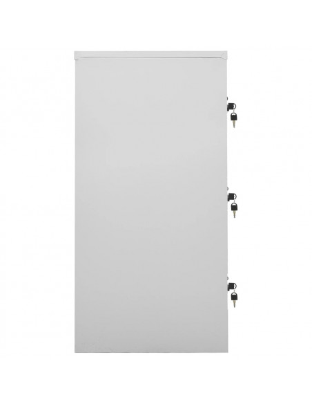 Armadietto con Chiave Grigio Chiaro e Blu 90x45x92,5 cm Acciaio