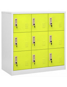 Armadietto a Chiave Grigio Chiaro e Verde 90x45x92,5 cm Acciaio 2