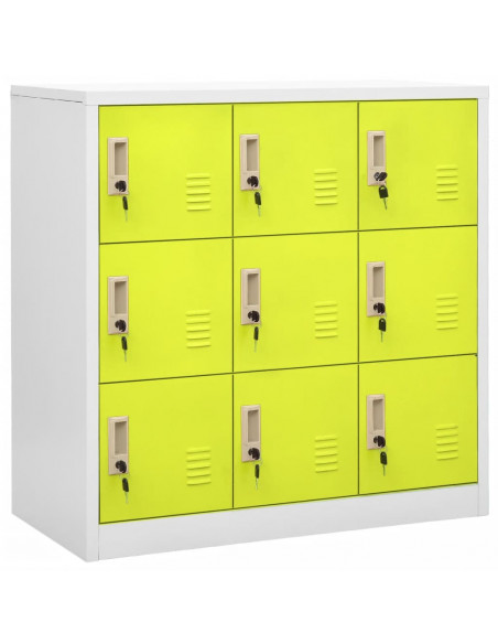 Armadietto a Chiave Grigio Chiaro e Verde 90x45x92,5 cm Acciaio