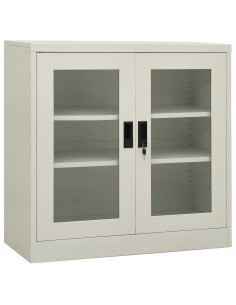 Armadio per Ufficio Grigio Chiaro 90x40x90 cm in Acciaio 2