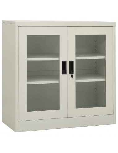 Armadio per Ufficio Grigio Chiaro 90x40x90 cm in Acciaio