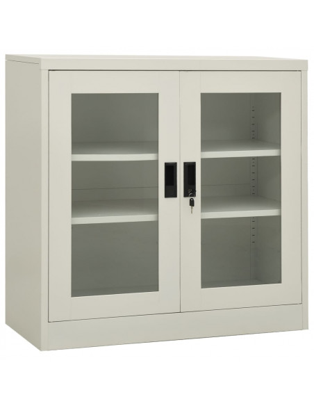 Armadio per Ufficio Grigio Chiaro 90x40x90 cm in Acciaio