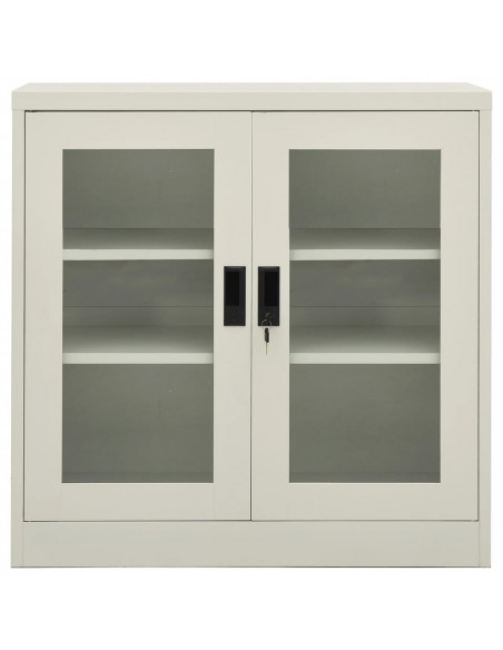 Armadio per Ufficio Grigio Chiaro 90x40x90 cm in Acciaio