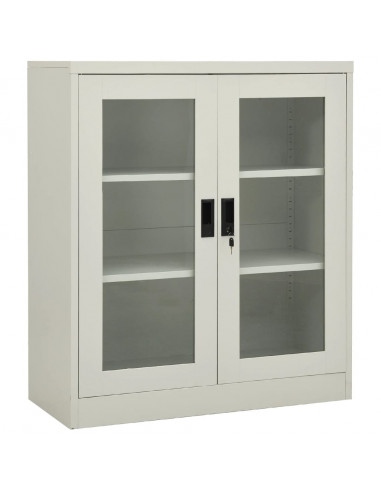 Armadio per Ufficio Grigio Chiaro 90x40x105 cm in Acciaio