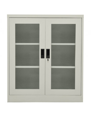 Armadio per Ufficio Grigio Chiaro 90x40x105 cm in Acciaio