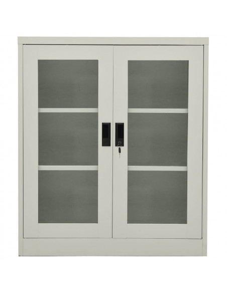 Armadio per Ufficio Grigio Chiaro 90x40x105 cm in Acciaio
