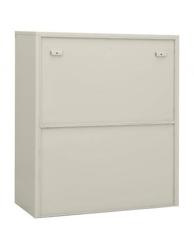 Armadio per Ufficio Grigio Chiaro 90x40x105 cm in Acciaio