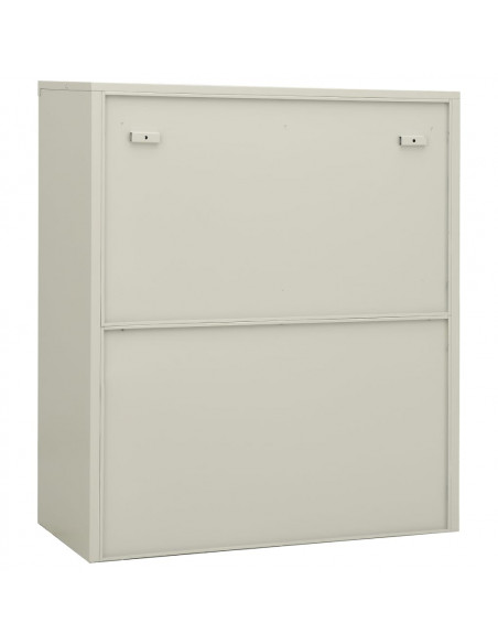 Armadio per Ufficio Grigio Chiaro 90x40x105 cm in Acciaio