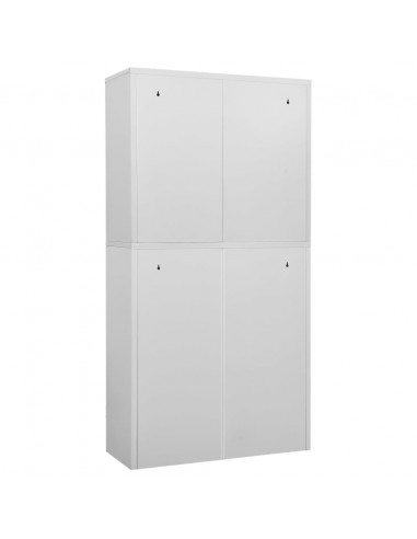 Armadio per Ufficio Grigio Chiaro 90x40x180 cm in Acciaio