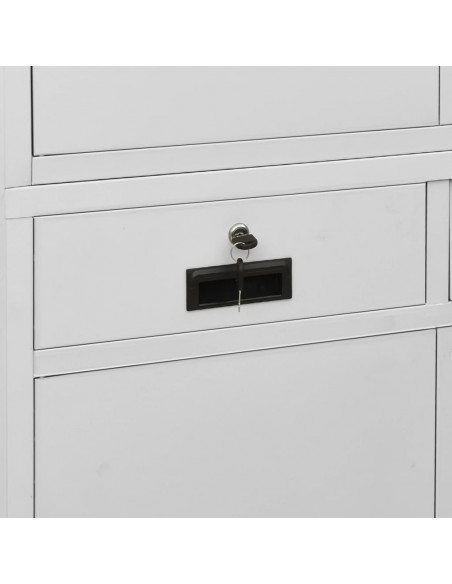 Armadio per Ufficio Grigio Chiaro 90x40x180 cm in Acciaio
