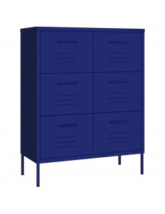 Cassettiera Blu Marino 80x35x101,5 cm in Acciaio 2