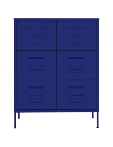 Cassettiera Blu Marino 80x35x101,5 cm in Acciaio