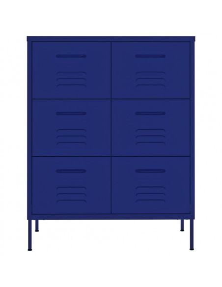 Cassettiera Blu Marino 80x35x101,5 cm in Acciaio