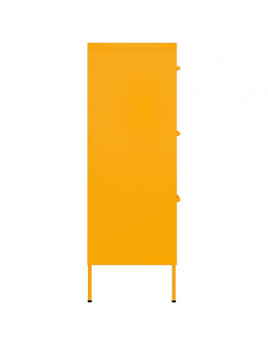 Cassettiera Giallo Senape 80x35x101,5 cm in Acciaio