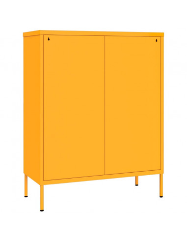 Cassettiera Giallo Senape 80x35x101,5 cm in Acciaio