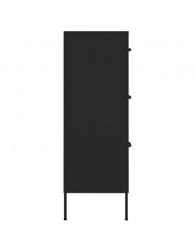 Cassettiera Nera 80x35x101,5 cm in Acciaio