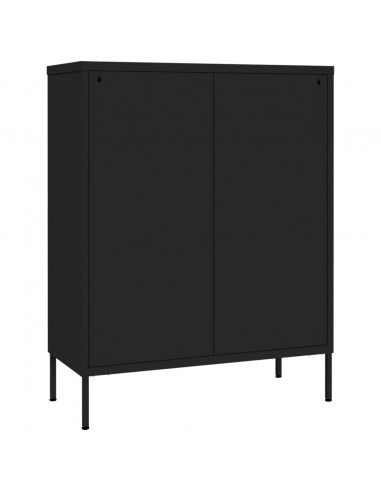 Cassettiera Nera 80x35x101,5 cm in Acciaio