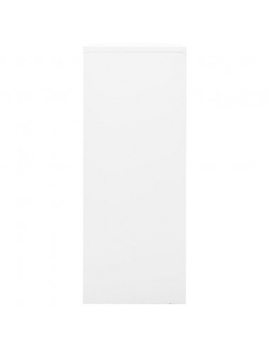 Armadio per Ufficio Bianco 90x40x102 cm in Acciaio
