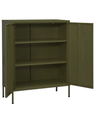 Armadietto Verde Oliva 80x35x101,5 cm in Acciaio