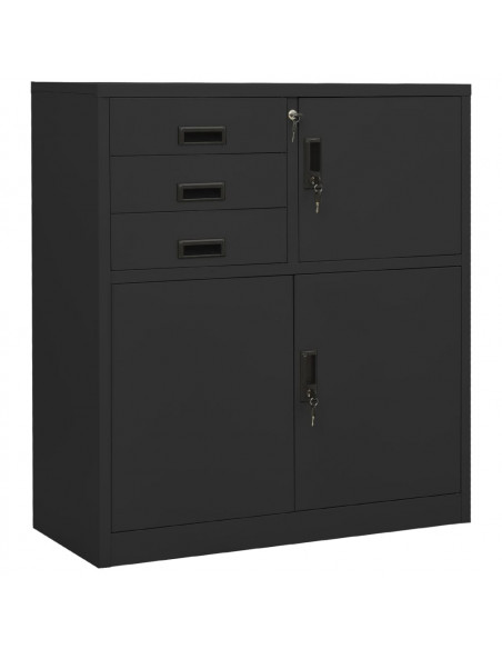 Armadio per Ufficio Antracite 90x40x102 cm in Acciaio