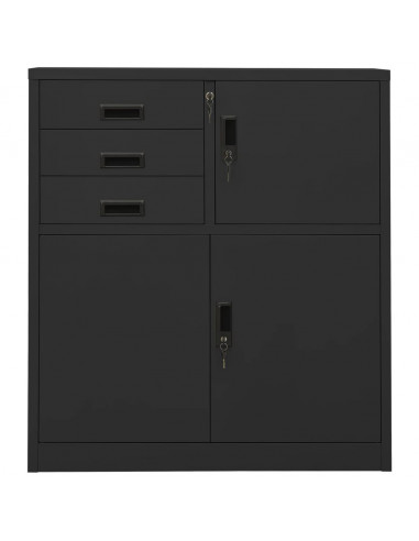Armadio per Ufficio Antracite 90x40x102 cm in Acciaio