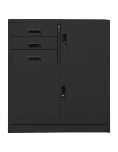 Armadio per Ufficio Antracite 90x40x102 cm in Acciaio