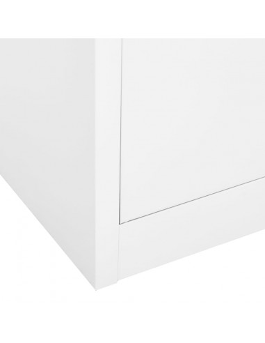 Armadio per Ufficio Bianco 90x40x180 cm in Acciaio e Vetro