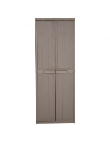 Armadio da Giardino Marrone 65x45x172 cm in PP Aspetto Legno