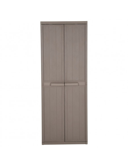Armadio da Giardino Marrone 65x45x172 cm in PP Aspetto Legno